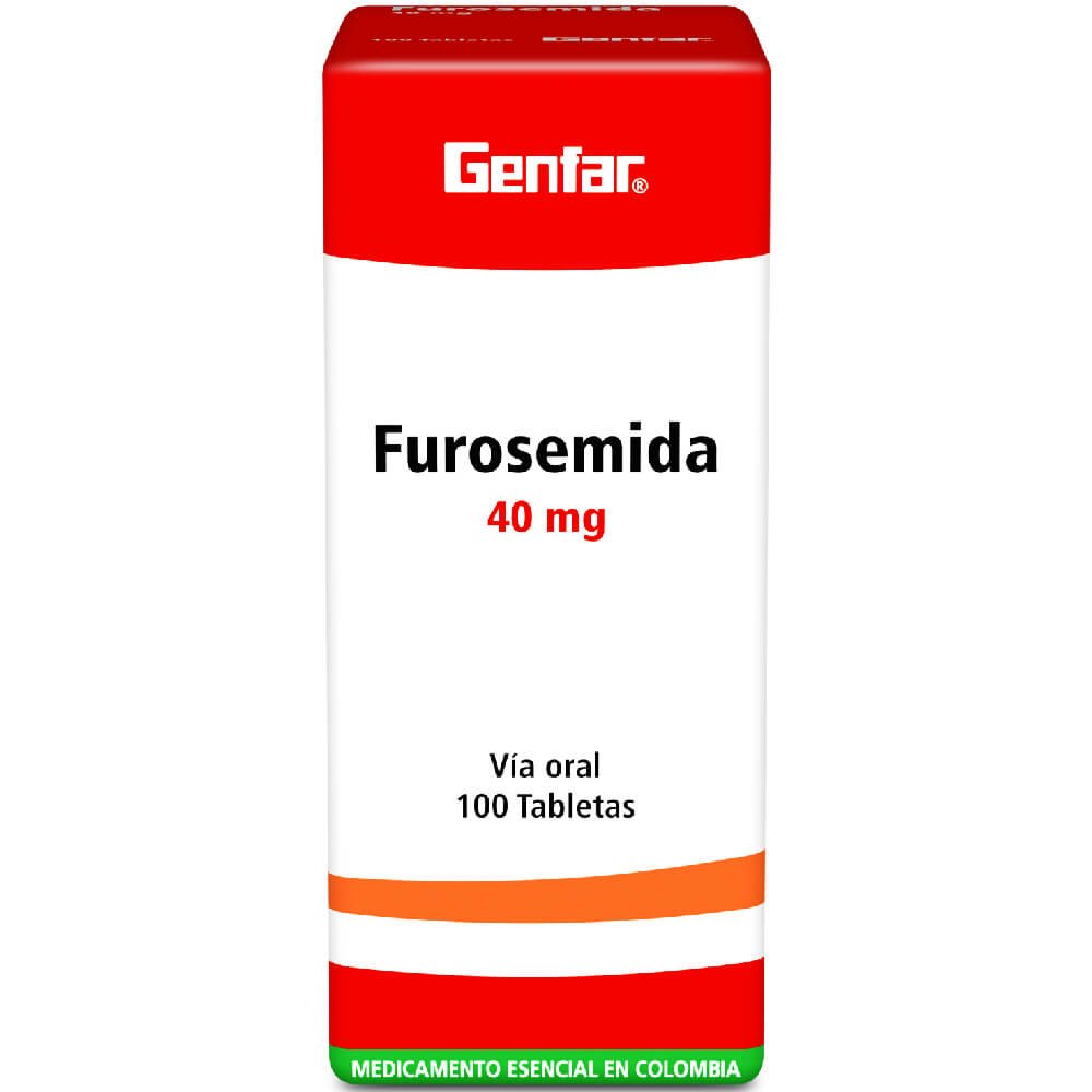Furosemida 40 mg Tableta Caja x 100 Genfar Centro Medicas