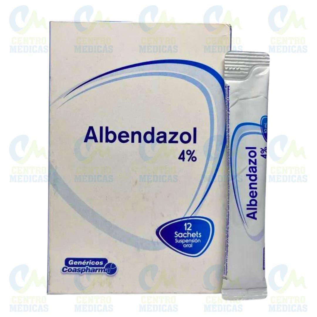 Albendazol Suspensión 4% Caja x 12 sachet Coaspharma Centro Médicas